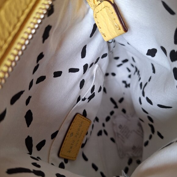 NWOT Kate Spade butter yellow pebbled leather crossbody foldover mini bag - Picture 6 of 14